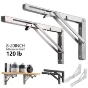 8-20Inch Folding Shelf Brackets Heavy Duty Wall Mounted Shelf Bracket 2 Pack