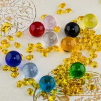 在飛比找蝦皮購物優惠-【玻璃珠】水晶球彩色珠琉璃聚寶盆擺件實心玻璃球批發零售