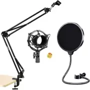5Core Microphone Arm Stand Desk Suspension Boom Desktop Mic Holder w Pop Filter