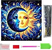 NASHRIO Diamond Painting Kits for Adults, 5D Diamond Painting by Numbers Arts and Crafts Painting Pictures, DIY Diamond Art Kits for Adults Beginner Kids for Home Wall Decor, 30x30cm(Moon&Sun)