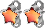 [Kokoma] 14G Iridescent Glitter Film Love Heart Dermal Anchor Tops and Base Stainless Steel Star Microdermal Dermal Piercings Surface Skin Piercing Studs Punk Body Jewelry