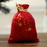 Holiday Drawstring Candy Bags 10pcs Featuring Classic Sparkling Stars Design
