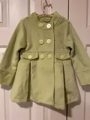 Pumpkin Patch Little Girl Plush Long Coat Citron Vintage Glamour Size 4 NWT
