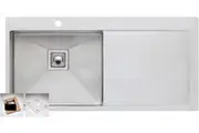 Oliveri Pro Series Single Left Hand Bowl Inset Sink With Drainer PR1121
