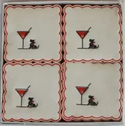 Boxed Set x 75 Martini Glass & Scottie Scallop Edge Coasters