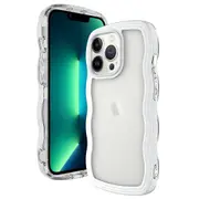 For iPhone 15 Pro Transparent Back Cover Wave Edge PC + TPU Detachable Color Frame Phone Case