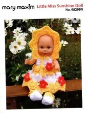 MARY MAXIM LITTLE MISS SUNSHINE DOLL CROCHET KIT INCLUDES 15" DOLL