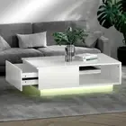 High Gloss Coffee Table With LED Light Stylish Modern Home Furniture Sturdy Base