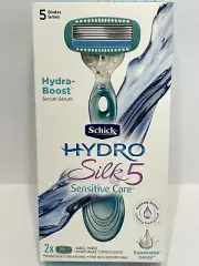 NEW Schick Hydro Silk 5 Sensitive Care Women's Razor & 2 Cartridges Hydra-Boost