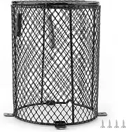 Reptile Lamp Cover, Pet Reptile Anti Scald Lamp Mesh Cover Day Night Ceramic Light Bulb Heating Lampshade for Day Lights Night Lights Reptile Lamps(Round)