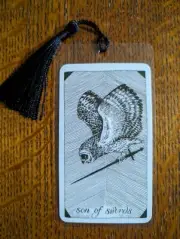 SON KNIGHT OF SWORDS Bookmark Tarot Card Wild Art Deck X-mas Gift Oracle OWL