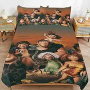 v6759 Bed Sheets Bedding The Croods Cartoon Bedding Sets Ultra Soft Skin-Friendly Duvet Cover 3 Piece, Cute Comforter Cover Bed Set for Boys Girls Ki