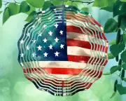 10" Distressed American Flag USA Wind Spinner Yard Decor 3D Kinetic rws106