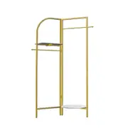Fin Folding Metal Coat Stand Corner Garment Rack Clothes Rail Wall Hanging Shelf Au