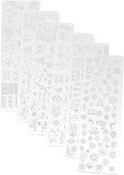 BIUDECO Xmas Manicure Supply Reusable Decal Plate for Nail Printing 6pcs Nail Stamping Plates for DIY