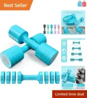 Adjustable 5 lb Dumbbells Set of 2 – Aqua Blue Weights for Home Gym & Training