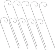 Alasum 10pcs Garden Flower Hook Plant Tag Clip Plant Id Holder Shepherds Hooks for Outdoor Plants Small Shepherd Hooks Herb Garden Marker Plant Marker Stake Flower Tag Hook Iron Silver