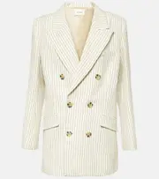 [Frame] Frame Striped cotton and linen blazer AU 12 neutrals