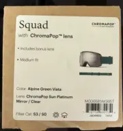 Squad ALPINE GREEN VISTA ChromaPop Sun Platinum/ Snow Goggles