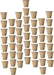 INOOMP 1 Set 50pcs Paper Round Pot Breathable Plant Pots Peat Pot Propagator Tray Plant Starter Trays Houseplants Houseplant Pots Succulent Plants Planter Garden Seeder Pulp Brown