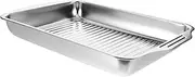 KITANDOVE Stainless Steel Rectangular Fish Roasting Pan for Induction Cookers Modern Grilled Fish Plate Versatile Baking Tray for Effortless Cooking and Stylish Kitchen Decor