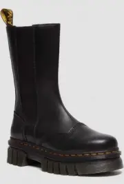 Dr Martens Platform Boots 5 Audrick Chelsea Tall Black Napa Lux Leather EU36 New