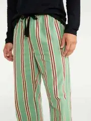 Peter Alexander Men's Avocado Stripe Long Flannelette Pyjama Pants Size XXL