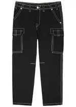 True Religion Embroidered Cotton Cargo Trousers - Black - 30 (W30 / S) 30 (W30 / S)