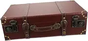 JUMPLAWN Old Style Decorative Suitcase Storage Box Retro Wooden Storage Case for Organizing Keepsakes Photography Prop for Home and Stylish Displays