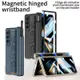 SAMSUNG 適用於三星 Galaxy Z Fold 4 3 保護套 GKK 硬質 PC 鉸鏈腕帶折疊全保護套帶筆槽