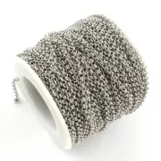 BULK Stainless Steel Rollo Chain - 1 Meter 2.3mm x 0.8mm - 3.25 feet - FD294