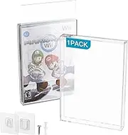1PC Clear Acrylic Video Game Box Protector for Wii, Gamecube, PS2, Xbox 360 Game Case, 3mm Thick Dustproof Wall Storage Holder Standard DVD Display Case (Case Only)