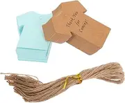 Parliky Thank You Card for Hanging Coming Party Label Thanks Clothes Gracias Wedding Tag Rope Blue