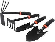 EF ECOFLOW Garden Tools Set, 4 Pcs Heavy Duty Aluminum Gardening Tools kit，Non-Slip Rubber Grip Gardening Tools for Man, Women