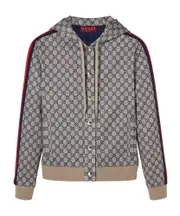 Gucci GG Technical Jersey Jacket M Blue and beige
