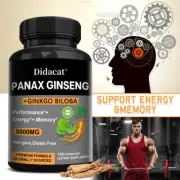 Panax Ginseng + Ginkgo Biloba Capsules Improve Brain Focus, Energy Support