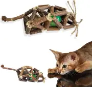 Cat Nip Mint Wood Ball - Mice/Mouse Chew Toys with Silvervine Sticks Cat Toys
