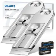 2-Pack Razor Scraper, All Metal Heavy Duty Razor Blade Scraper with Extra 20-...