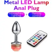 LED Anal Butt Plug No Vibrator Prostate Massager G-spot Dildo Sex Toy Women Men