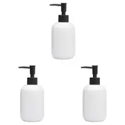 3PK Porto York Ceramic Soap Dispenser Container Bathroom Organiser 18cm White