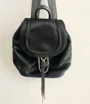 NEW Diane Von Furstenberg Cow Hide Backpack Black with DVF Charm - Dustbag & Tag