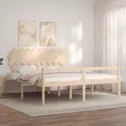 Senior Bed with Headboard Slatted Mattress Base Bedroom Solid Wood vidaXL