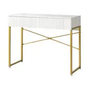 Oikiture Dressing Table 2 Drawers White and Gold