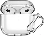 USTIYA Case for Apple AirPods 3 Cover, Airpods3 Case 2021 Shock-Absorption Transparent TPU Thickening (Transparent)