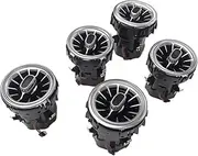 Compatible For Mercedes Benz W205 C GLC Class X253 C253 2015-2019 LED Air Conditioning Vent Outlet Turbo Turbine Trim(Silver)