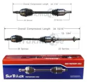 SurTrack Pair Set of 2 Front CV Axle Shafts For Mini R50 Cooper Base 1.6l Manual (for: Mini)