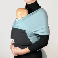 在飛比找momo購物網優惠-【Ergobaby】包裹式嬰兒揹巾/揹帶(湖水綠/黑色)