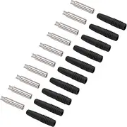 10Pcs Insulated 2mm Banana Plug Coupler, Excellent PA and Copper Material, CNC Technology, Full Sheathed Assembly, for Testing Equipment (Black)
