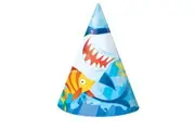 Unique Fin Friends Party Hats (Pack of 8) (Blue/Yellow/Red) (One Size)