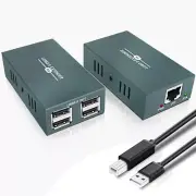 4-Port USB 2.0 Over Ethernet Extender, 50m/165ft Transmission - Power Over Cable